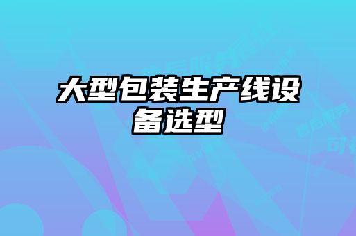 大型包裝生產(chǎn)線(xiàn)設(shè)備選型