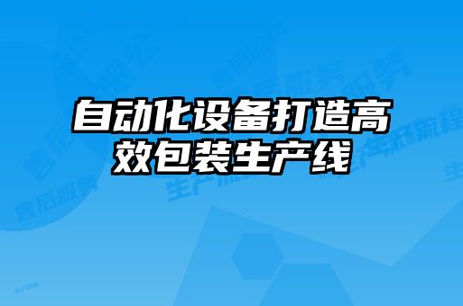 自動化設備打造高效包裝生產(chǎn)線